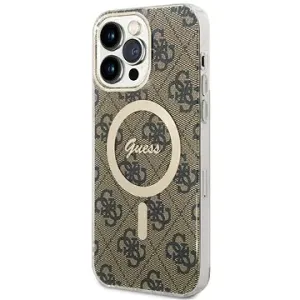Guess 4G IML MagSafe kompatibles Back Cover für iPhone 14 Pro Max braun
