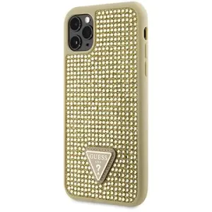 Guess Rhinestones Triangle Metal Logo Hülle für iPhone 11 Pro Gold