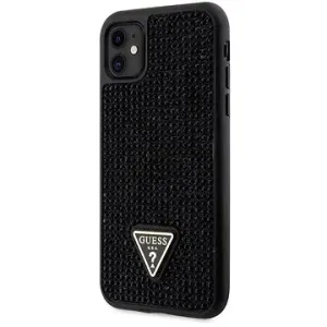 Guess Rhinestones Triangle Metal Logo Kryt für das iPhone 11 Black