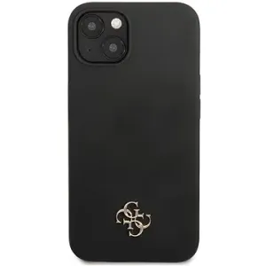 Guess 4G Silicone Metal Logo Cover für Apple iPhone 13 Black