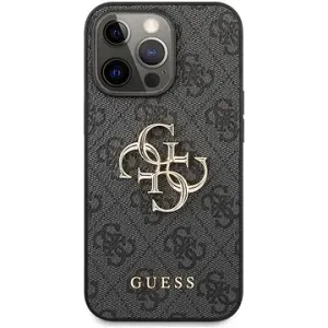 Guess PU 4G Metal Logo Back Cover für Apple iPhone 13 Pro - Grey