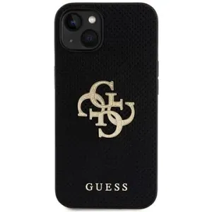 Guess PU Perforated 4G Glitter Metal Logo Back Cover für iPhone 13 Black
