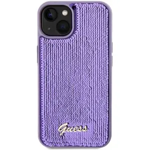 Guess Sequin Script Logo Back Cover für iPhone 13 Purple