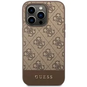 Guess 4G Stripe Back Cover für iPhone 14 Pro Max Brown