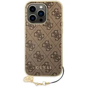 Guess 4G Charms Back Cover für iPhone 14 Pro Braun