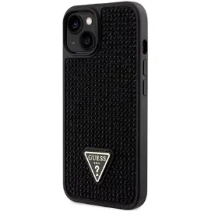 Guess Rhinestones Triangle Metal Logo Cover für iPhone 14 Black