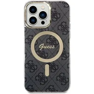 Guess IML 4G MagSafe Back Cover für iPhone 15 Pro Max Schwarz