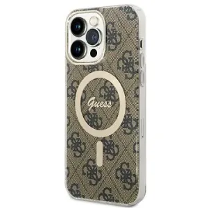 Guess IML 4G Printed Crossbody Back Cover für iPhone 15 Pro Max braun