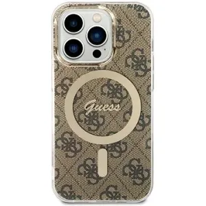 Guess IML 4G MagSafe Back Cover für iPhone 15 Pro Braun