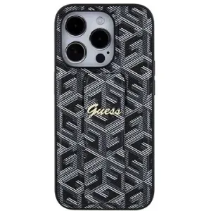 Guess PU Grip Stand G Cube Back Cover für iPhone 15 Pro Schwarz