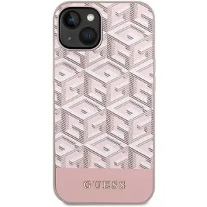 Guess PU G Cube MagSafe Back Cover für iPhone 15 Pink