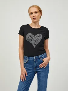 Guess Heart T-Shirt Schwarz