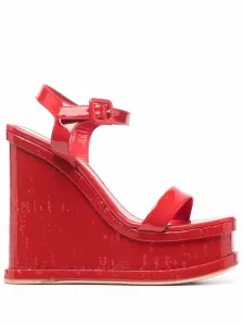HAUS OF HONEY - Patent Leather Wedge Sandals #203342