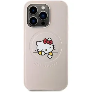 Hello Kitty PU Kitty Asleep Logo MagSafe Back Cover für iPhone 15 Pro Pink