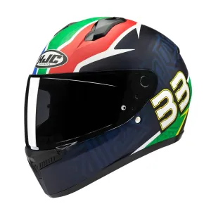HJC C10 Brad Binder 33 Full Face Helmet Black Green Größe XS