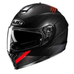 HJC C70N Sway Grey Red Full Face Helmet Größe M