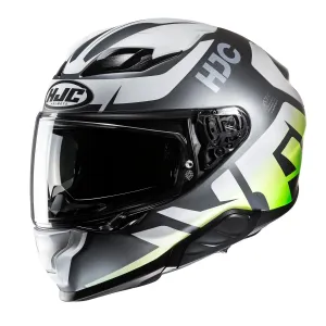 HJC F71 Bard Black Green Full Face Helmet Größe XS
