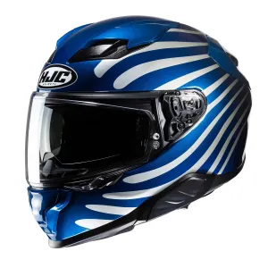 HJC F71 Zen Blue White Full Face Helmet Größe 2XL