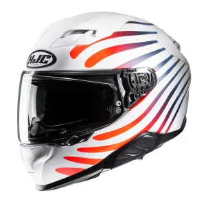 HJC F71 Zen White Blue Full Face Helmet Größe 2XL