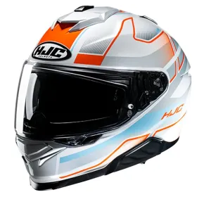 HJC i71 Iorix White Orange Full Face Helmet Größe M