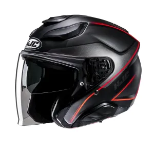 HJC F31 Ludi Black Red Jet Helmet Größe XS