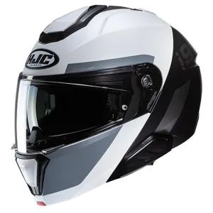 HJC i91 Bina Black White Modular Helmet Größe 2XL