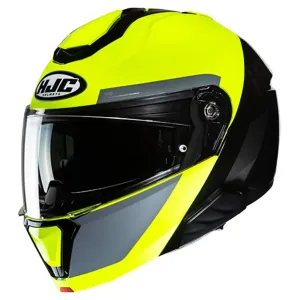 HJC i91 Bina Black Yellow Modular Helmet Größe 2XL