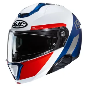 HJC i91 Bina White Blue Modular Helmet Größe 2XL