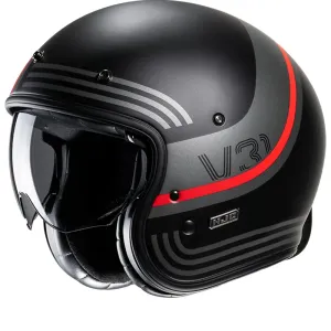 Hjc V31 Byron Schwarz Rot MC1Sf Open Face Helmet Größe L