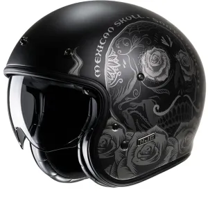 HJC V31 Desto Schwarz Grau MC5Sf Open Face Helmet Größe XS