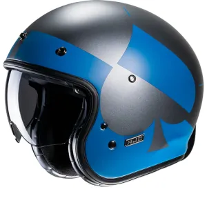 HJC V31 Kuz Blau Grau MC2SF Open Face Helmet Größe 2XL
