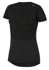 Damen-T-Shirt Husky mit kurzen Ärmeln Schwarz