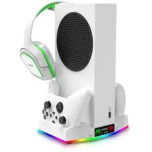 iPega XBS011S Multifunktionaler, wiederaufladbarer RGB-Ständer mit Kühlung für die Xbox S-Series + 2