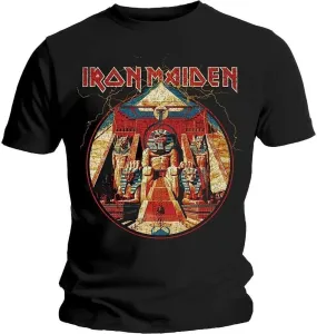 Iron Maiden T-Shirt Powerslave Lightning Circle L Schwarz