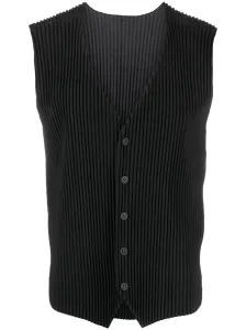 ISSEY MIYAKE - V-neck Pleated Vest #926059