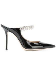 JIMMY CHOO - Bing 100 Crystal Strap Detail Patent Leather Mules #1316926