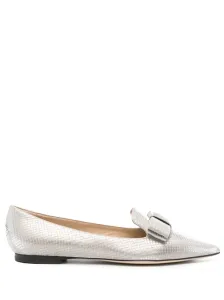 JIMMY CHOO - Gala Pointed-toe Leather Ballet Flats