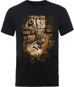 Johnny Cash T-Shirt Guitar Song Titles Black L