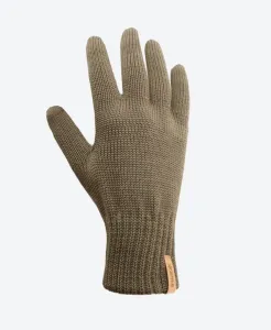 Gestrickte Merinowolle handschuhe Kama R102 106 dunkelgrün