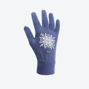 Gestrickte Merinowolle handschuhe Kama R104 107 hellblau