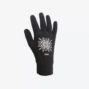 Gestrickte Merinowolle handschuhe Kama R104 110 schwarz