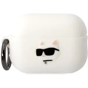 Karl Lagerfeld 3D Logo NFT Choupette Kopf Silikonhülle für Airpods Pro 2 Weiß