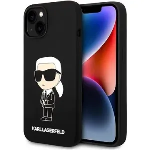 Karl Lagerfeld Liquid Silicone Ikonik NFT Back Cover für iPhone 15 Schwarz