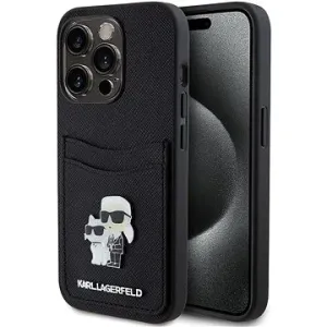 Karl Lagerfeld PU Saffiano Card Slot Metal Karl and Choupette Back Cover für iPhone 15 Pr #1402787