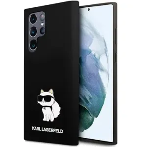 Karl Lagerfeld Liquid Silicone Choupette NFT Back Cover für Samsung Galaxy S24 Ultra Schwarz