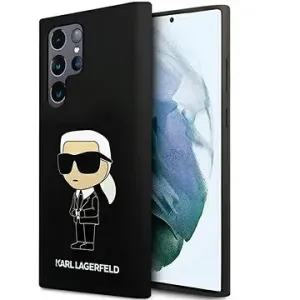 Karl Lagerfeld Liquid Silicone Ikonik NFT Back Cover für Samsung Galaxy S24 Ultra Schwarz