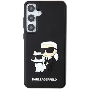 Karl Lagerfeld 3D Rubber Karl und Choupette Back Cover für Samsung Galaxy S24+ Schwarz