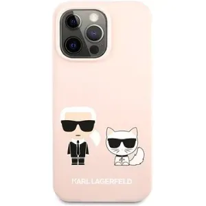 Karl Lagerfeld and Choupette Liquid Silicone Cover für Apple iPhone 13 Pro Max - Pink