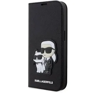 Karl Lagerfeld PU Saffiano Karl and Choupette NFT Book Case für iPhone 13 Pro Black