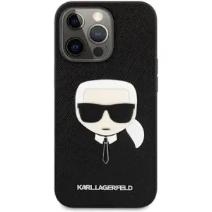 Karl Lagerfeld PU Saffiano Karl Head Cover für Apple iPhone 13 Pro - Schwarz